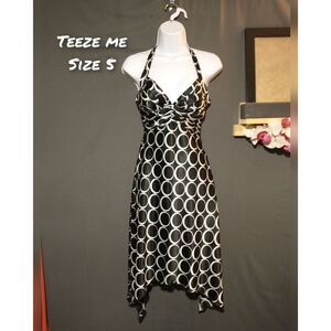 Teeze Me silky backless halter dress 5